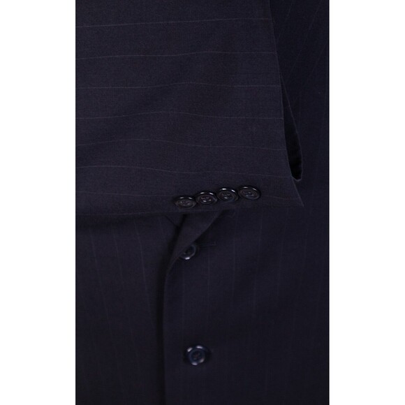 Jos A Bank 2 Button Blue Striped 100% Wool Sport Coat Jacket Blazer Sz 46r - Picture 8 of 13